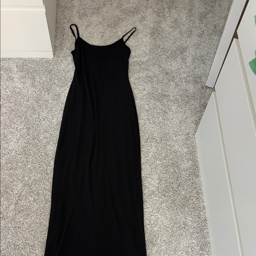 See You Monday Black Spaghetti Strap Maxi Dress